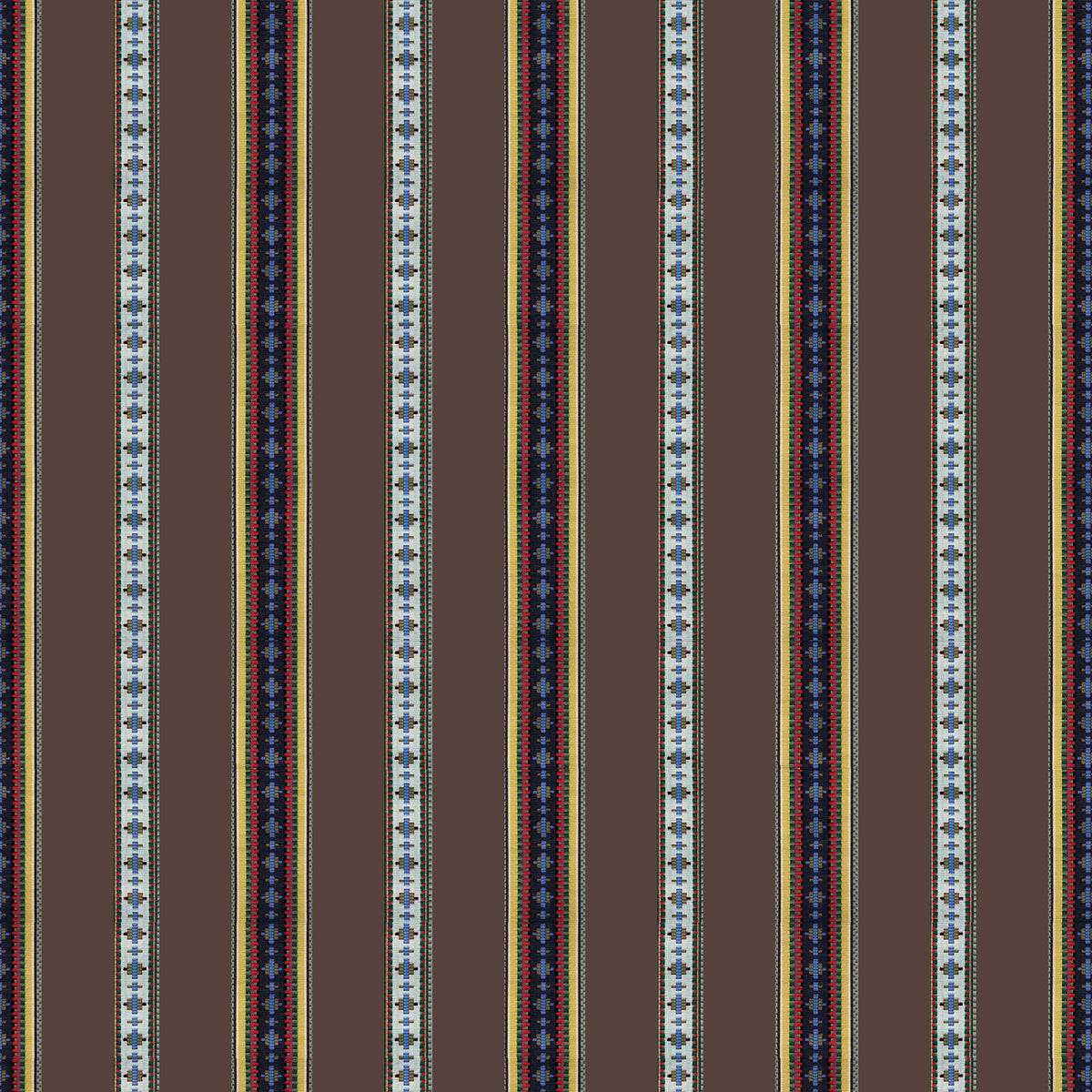Rayure Broderie Fabric by Brunschwig & Fils in Brun