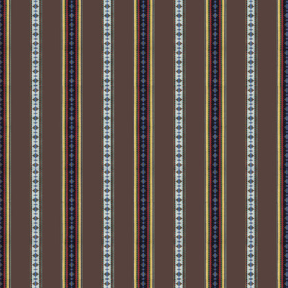 Rayure Broderie Fabric by Brunschwig & Fils in Brun