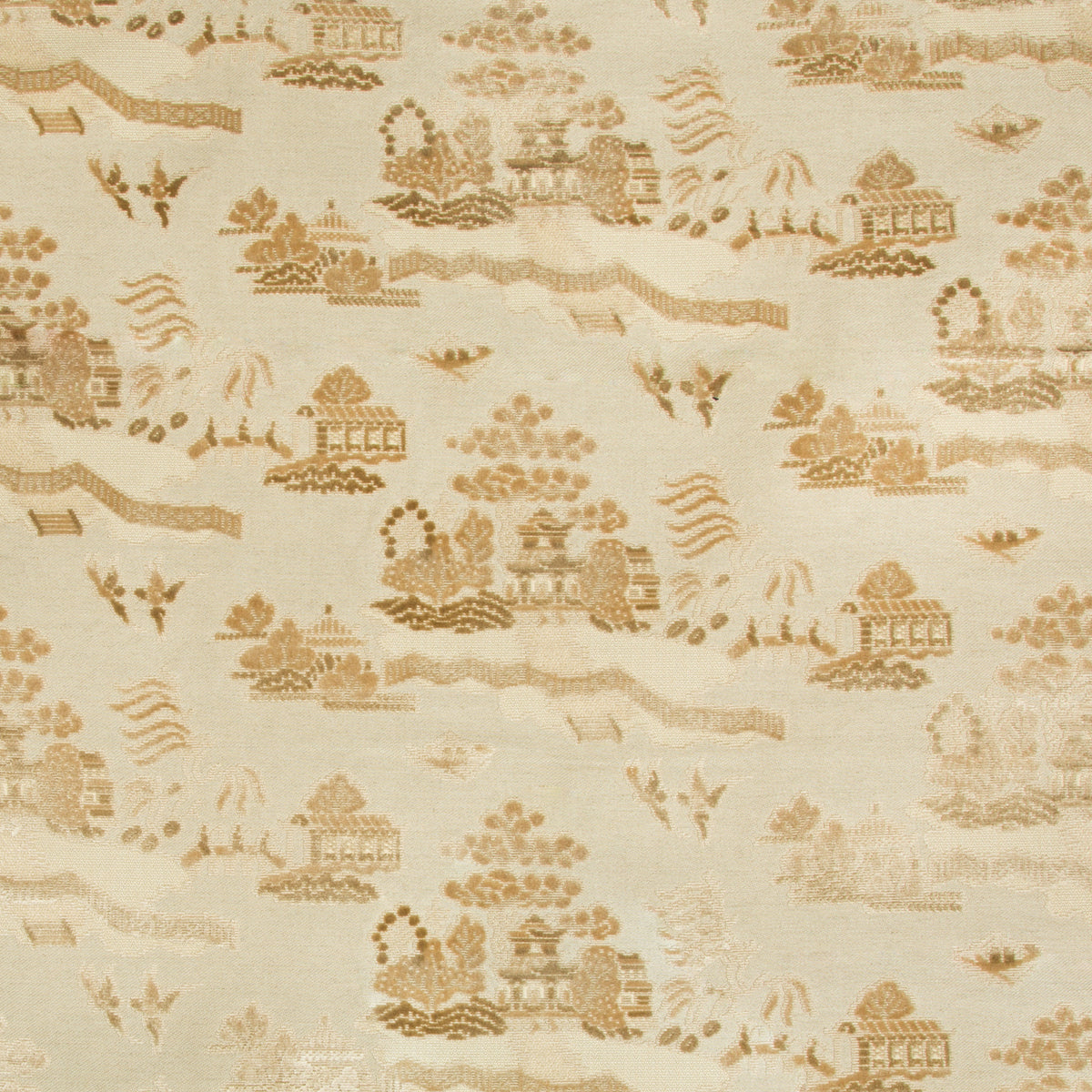 La Pagode Velvet Fabric by Brunschwig & Fils in Sand