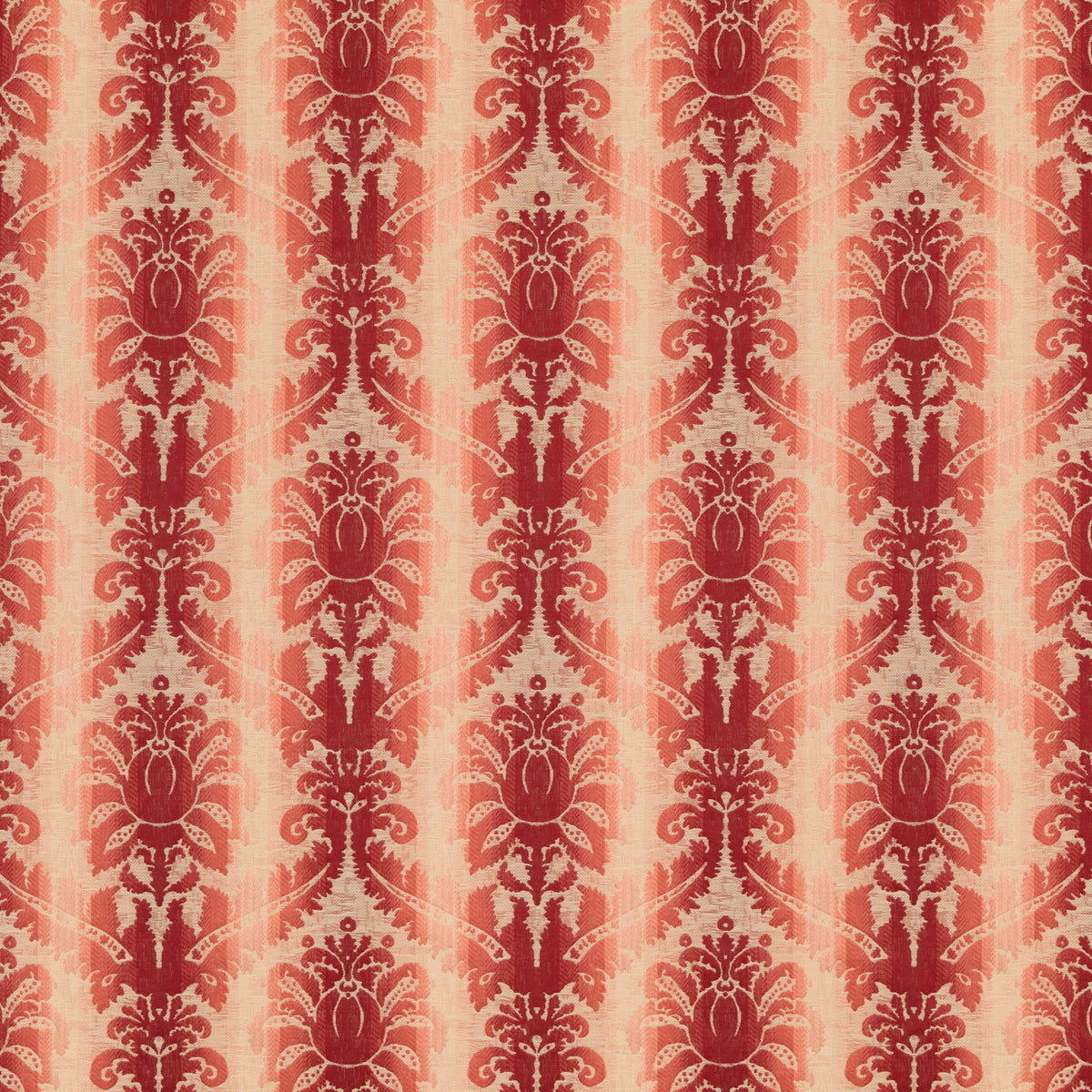 Poivre Damask Fabric by Brunschwig & Fils in Red