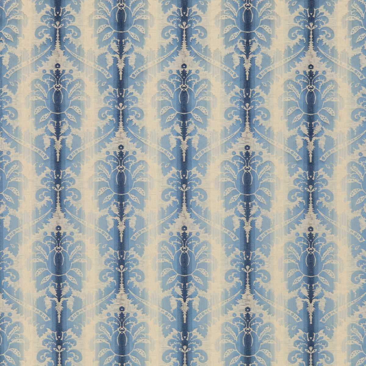 Poivre Damask Fabric by Brunschwig & Fils in Indigo/Sky