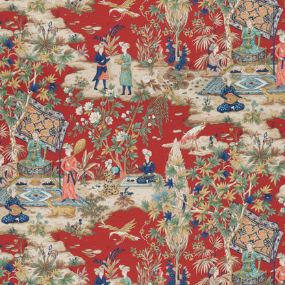 Lodi Garden Print Fabric by Brunschwig & Fils in Red