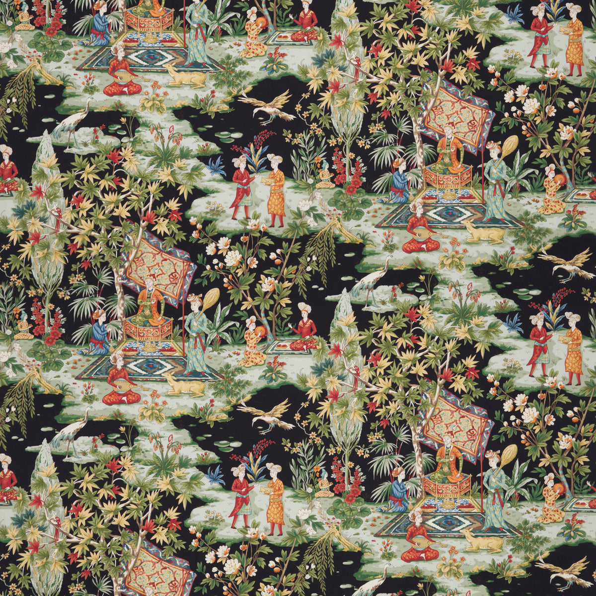 Lodi Garden Print Fabric by Brunschwig & Fils in Onyx