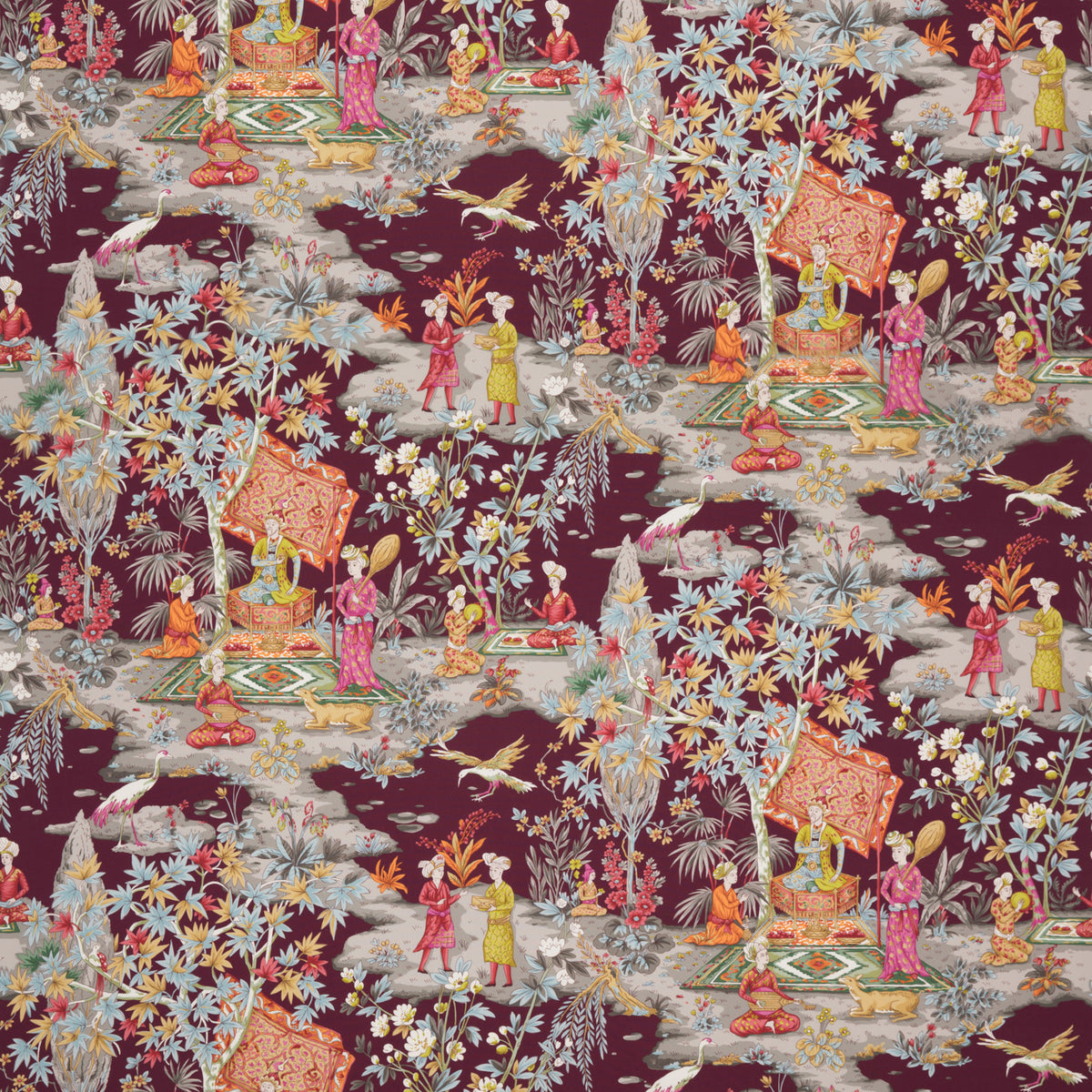 Lodi Garden Print Fabric by Brunschwig & Fils in Plum