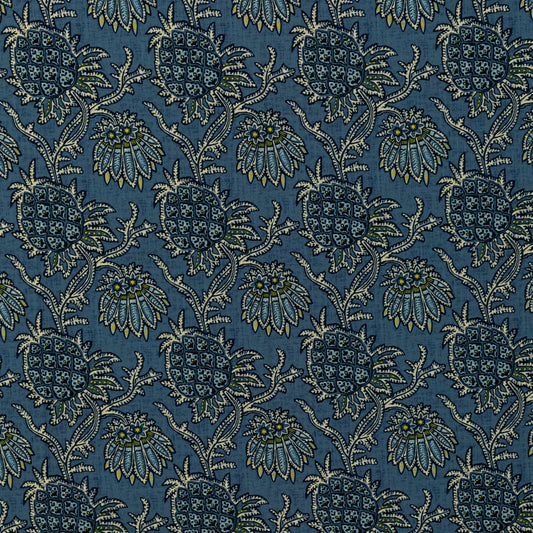 Brassac Print Fabric by Brunschwig & Fils in Indigo