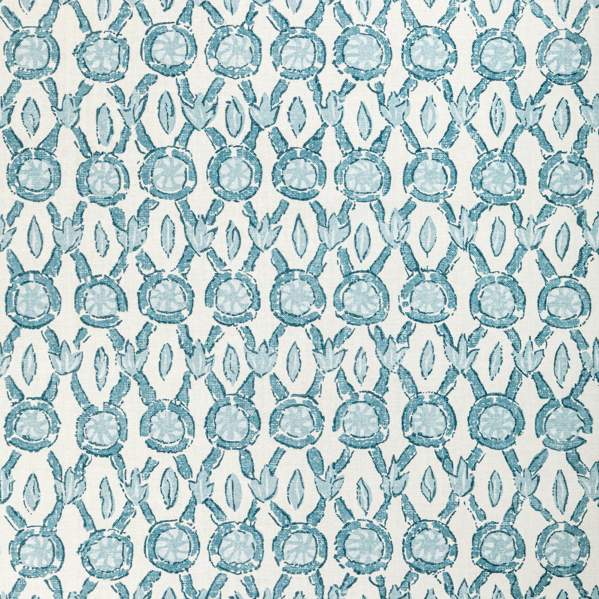 Galon Print Fabric by Brunschwig & Fils in Aqua