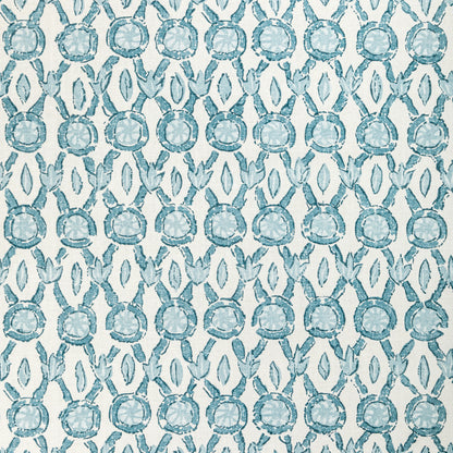 Galon Print Fabric by Brunschwig & Fils in Aqua