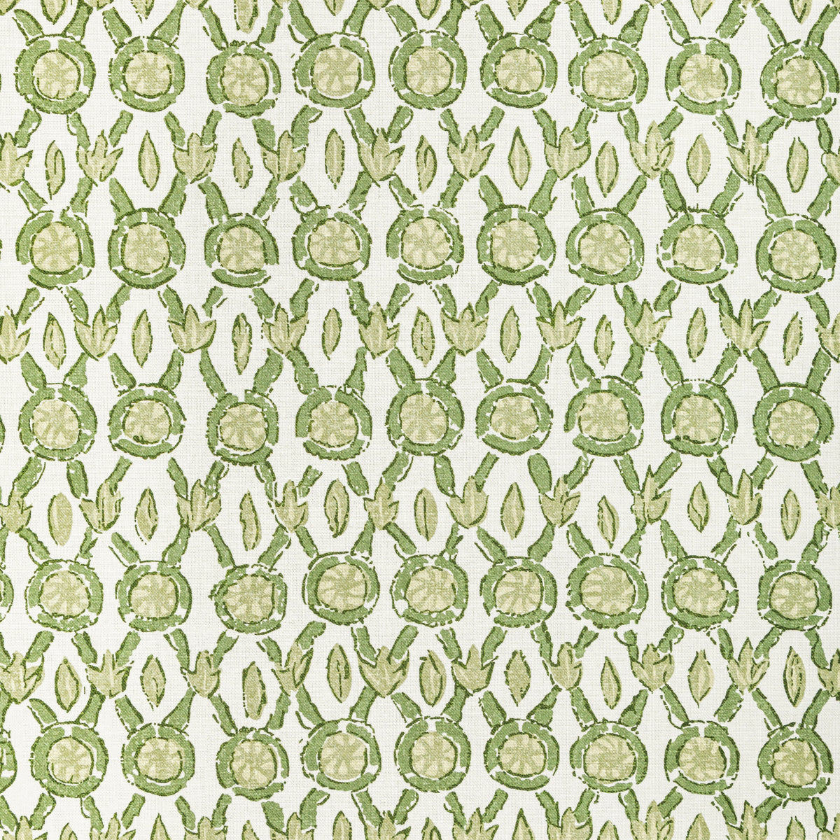 Galon Print Fabric by Brunschwig & Fils in Leaf