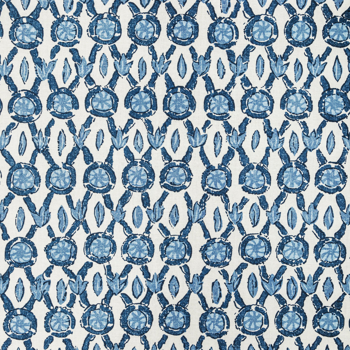 Galon Print Fabric by Brunschwig & Fils in Blue