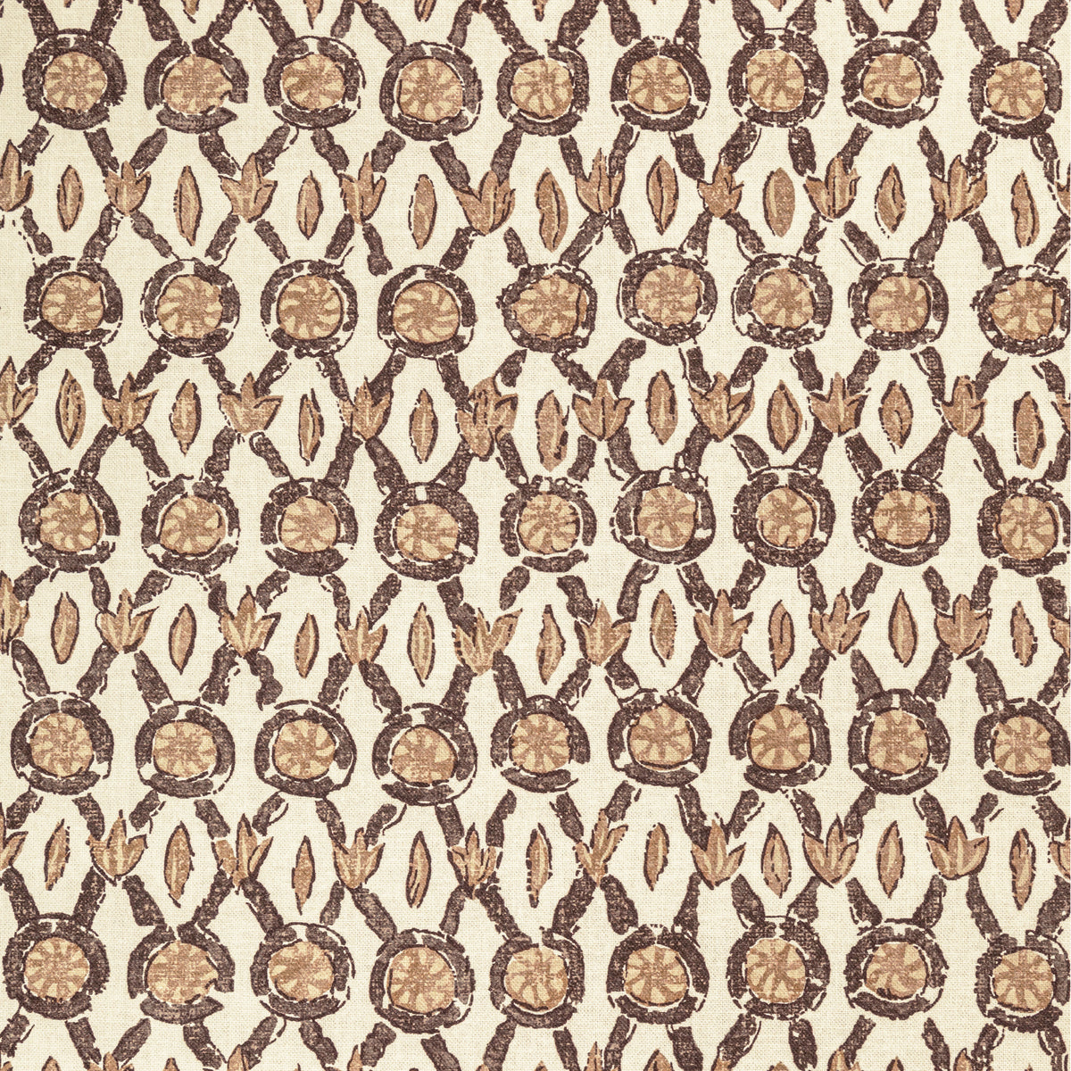 Galon Print Fabric by Brunschwig & Fils in Mocha