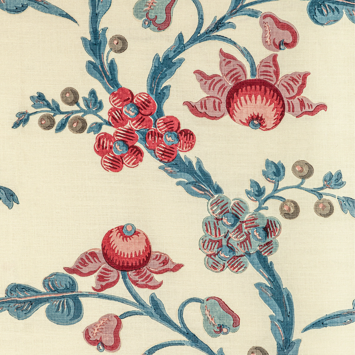 Le Brun Print Fabric by Brunschwig & Fils in Raspberry