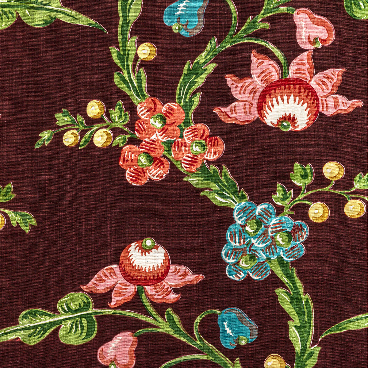 Le Brun Print Fabric by Brunschwig & Fils in Aubergine