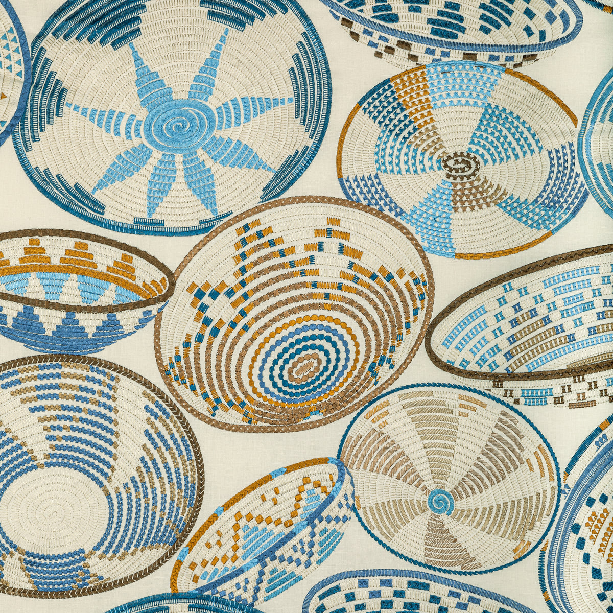 Bendi Emb Fabric by Brunschwig & Fils in Blue