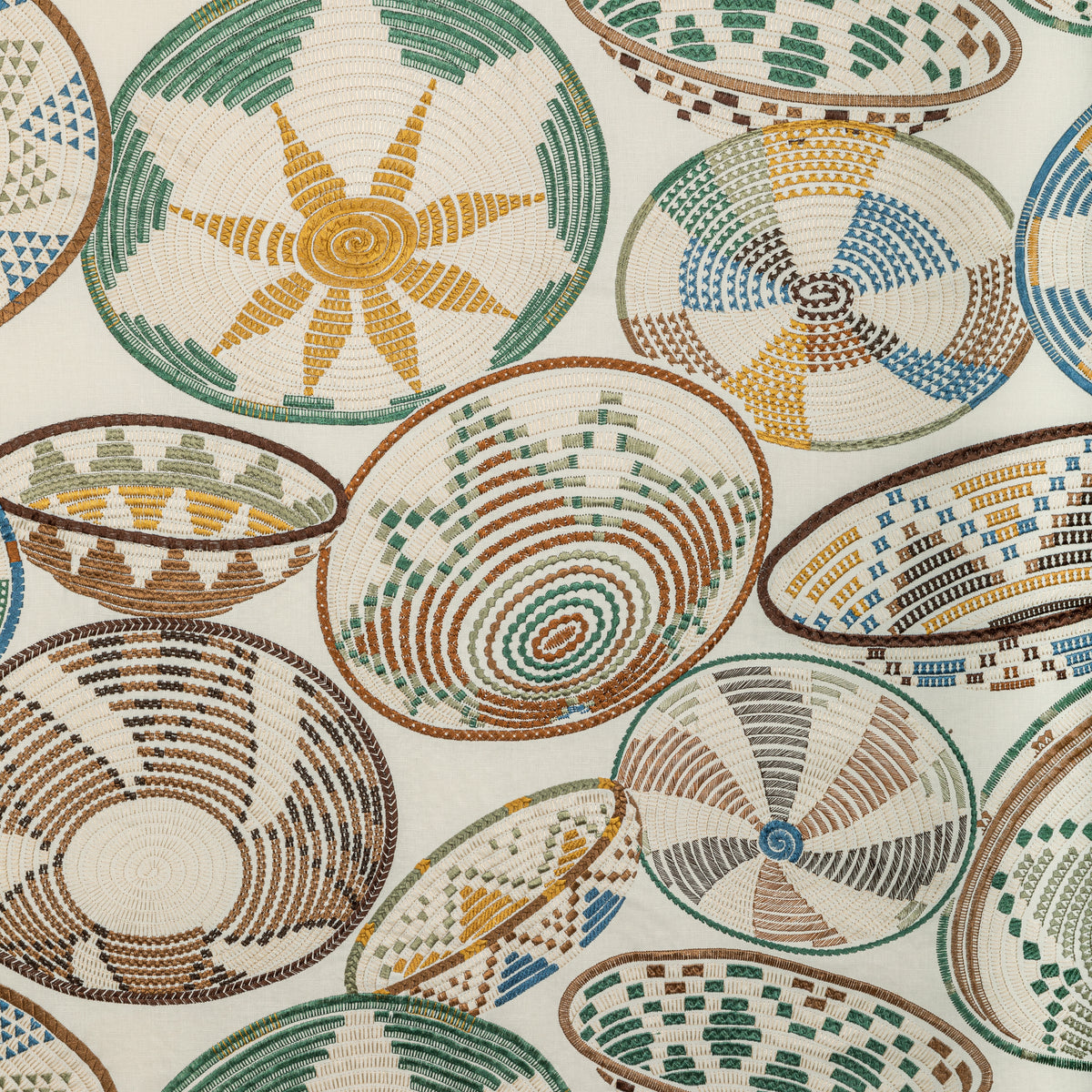 Bendi Emb Fabric by Brunschwig & Fils in Rattan