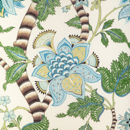 Cadenet Print Fabric by Brunschwig & Fils in Aqua/Leaf