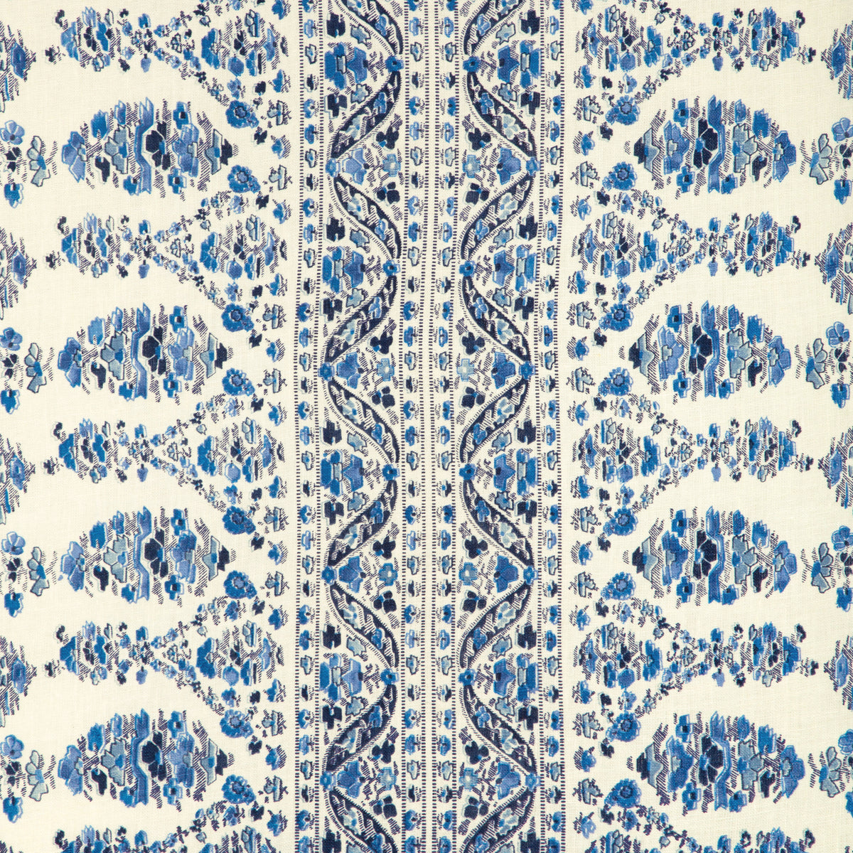 Visan Print Fabric by Brunschwig & Fils in Navy/Sky