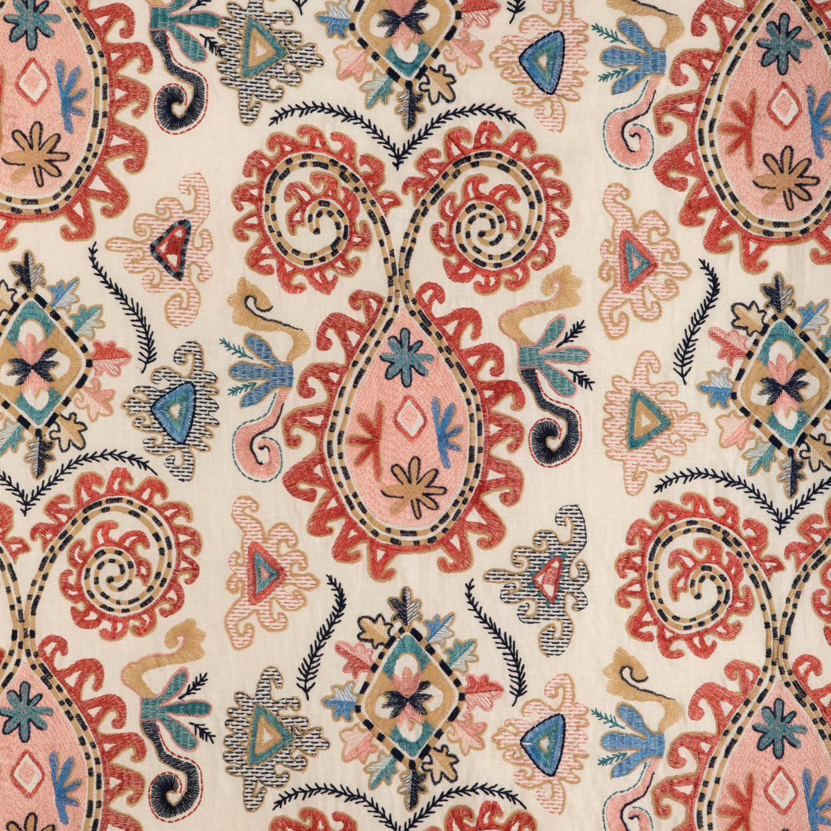 Lavali Emb Fabric by Brunschwig & Fils in Coral/Sky