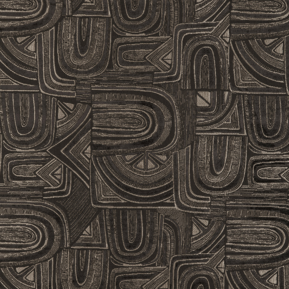 Timbre Velvet Fabric by Brunschwig & Fils in Ebony
