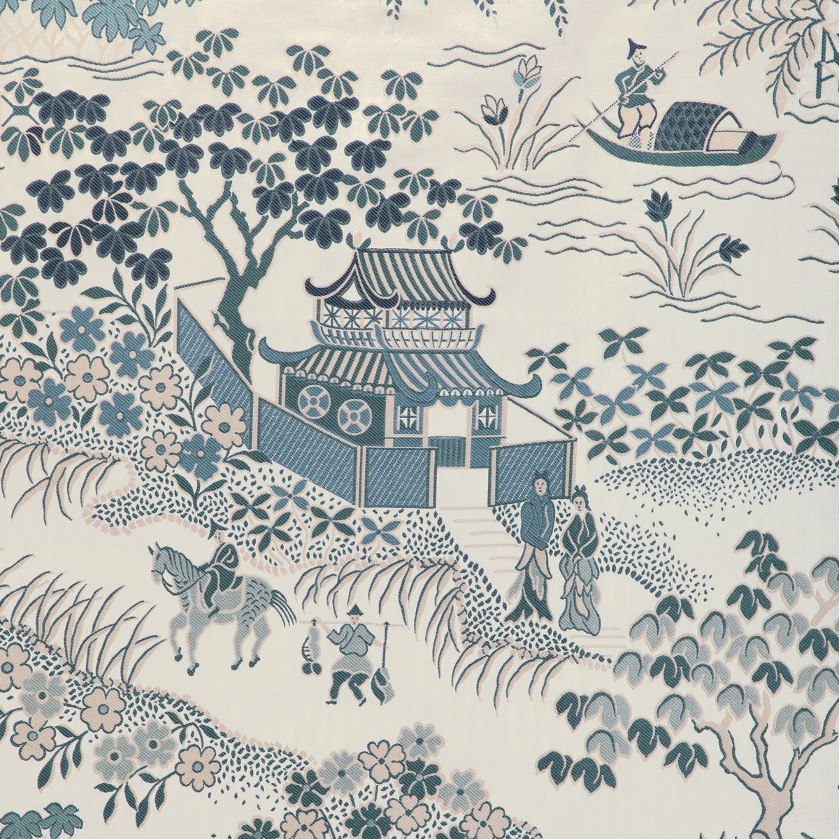 Vienne Lampas Fabric by Brunschwig & Fils in Blue