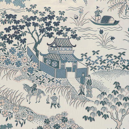 Vienne Lampas Fabric by Brunschwig & Fils in Blue