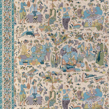 Shalimar Print Fabric by Brunschwig & Fils in Aqua/Leaf