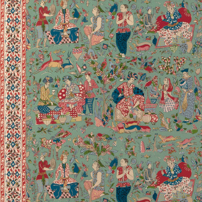 Shalimar Print Fabric by Brunschwig & Fils in Jade/Rose