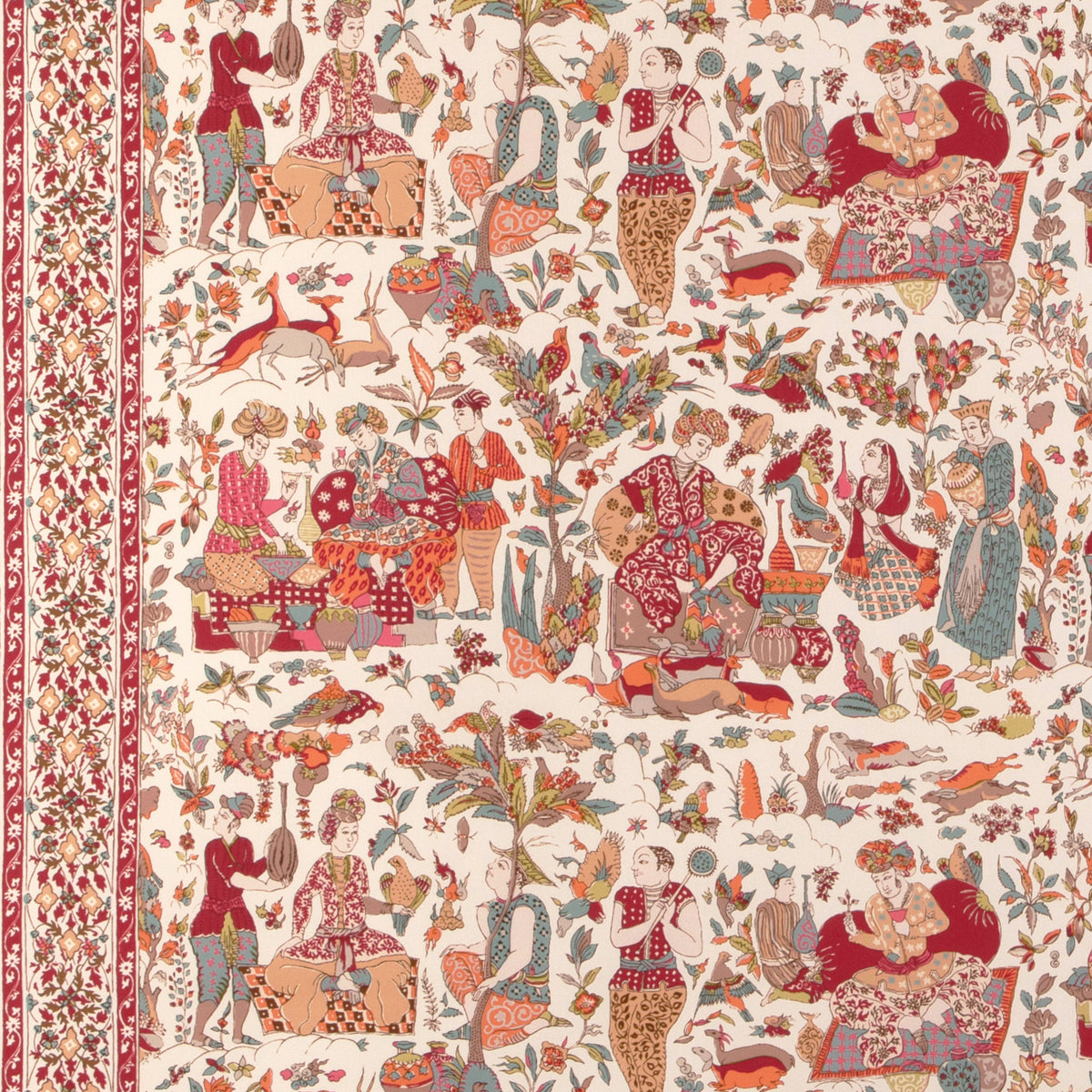Shalimar Print Fabric by Brunschwig & Fils in Berry/Sand