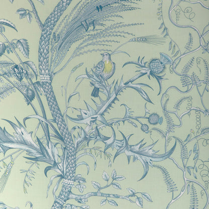 Bird And Thistle Ii Fabric by Brunschwig & Fils in Mint