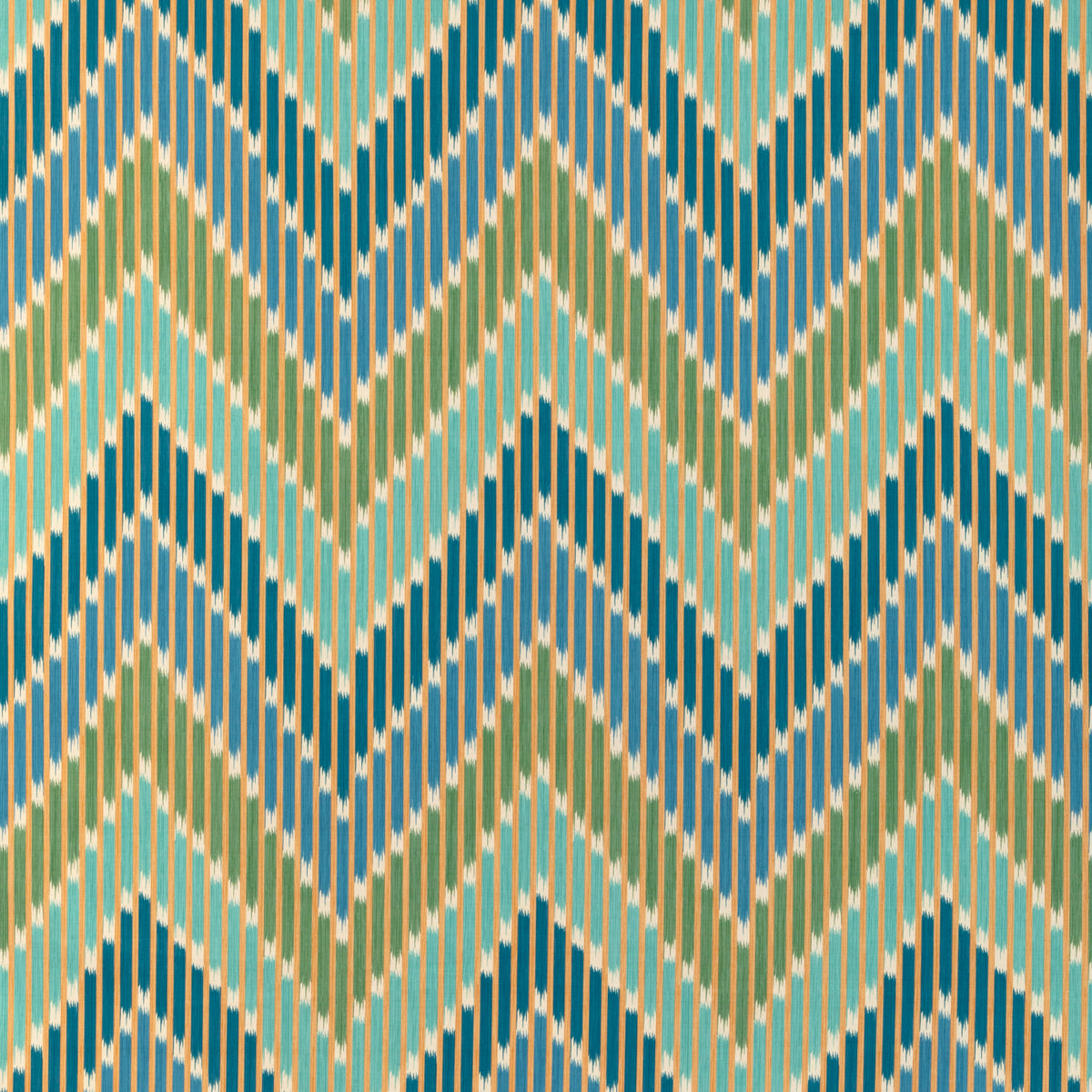 Cascade Print Fabric by Brunschwig & Fils in Teal/Green