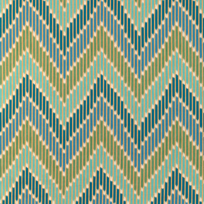Cascade Print Fabric by Brunschwig & Fils in Teal/Green