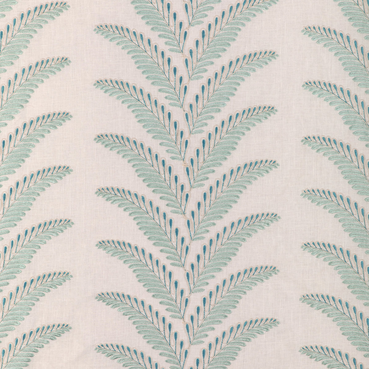 Fougere Emb Fabric by Brunschwig & Fils in Aqua