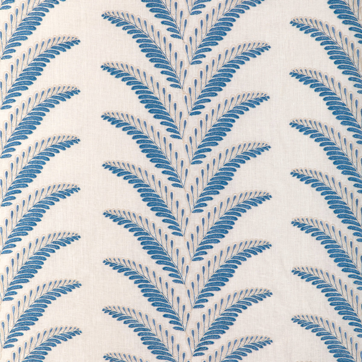 Fougere Emb Fabric by Brunschwig & Fils in Blue