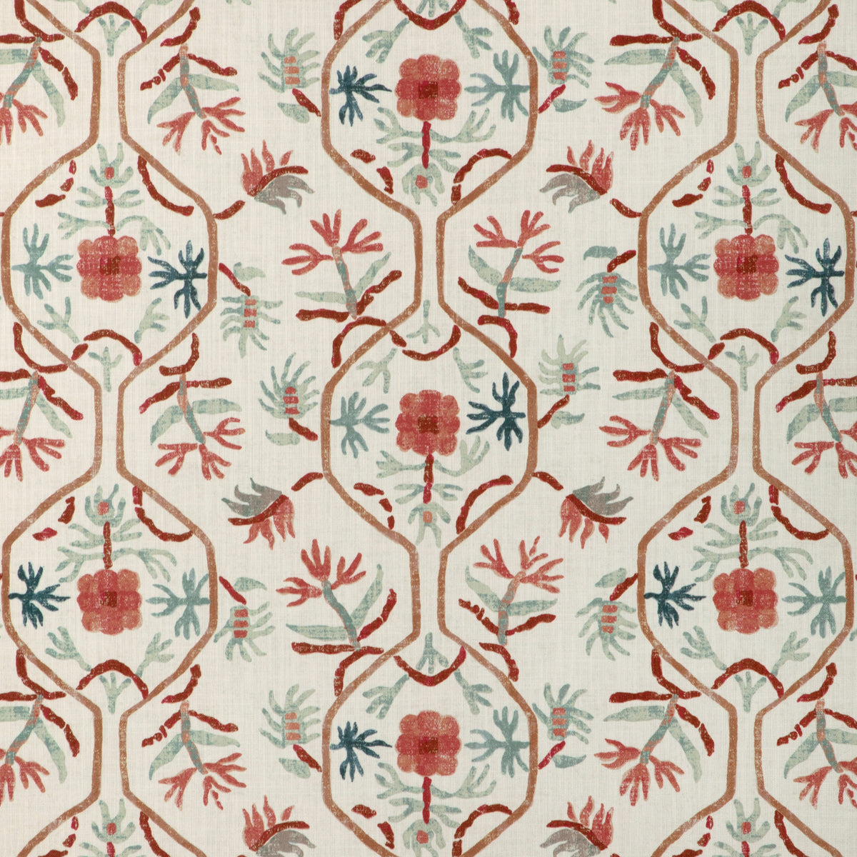 Le Jasmin Print Fabric by Brunschwig & Fils in Spice
