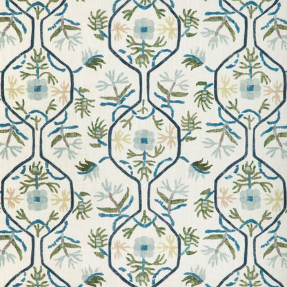 Le Jasmin Print Fabric by Brunschwig & Fils in Marine