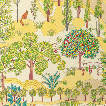 Folklore Print Fabric by Brunschwig & Fils in Leaf