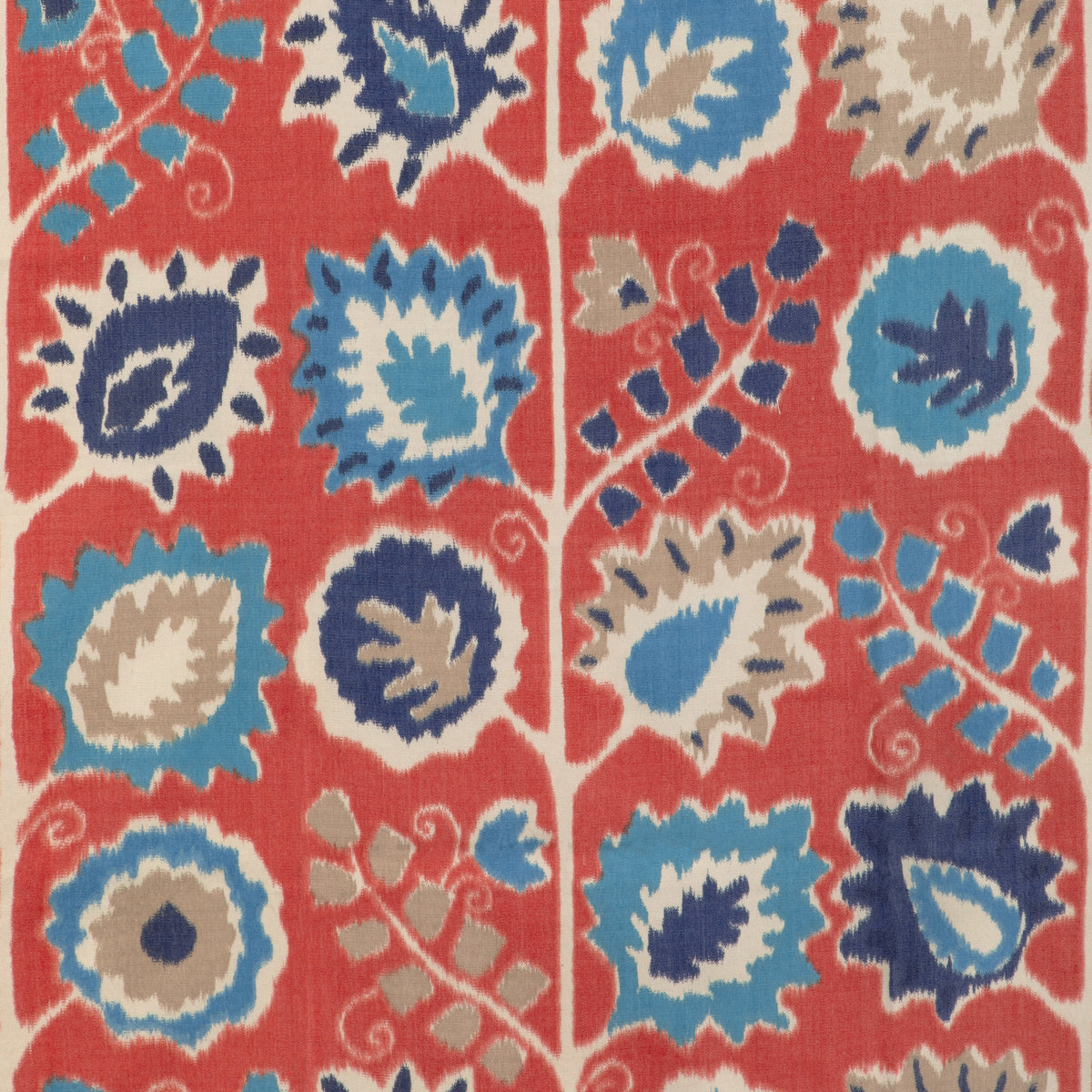 Rosendal Warp Print Fabric by Brunschwig & Fils in Red