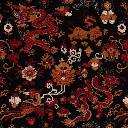 Le Dragon Velvet Fabric by Brunschwig & Fils in Noir