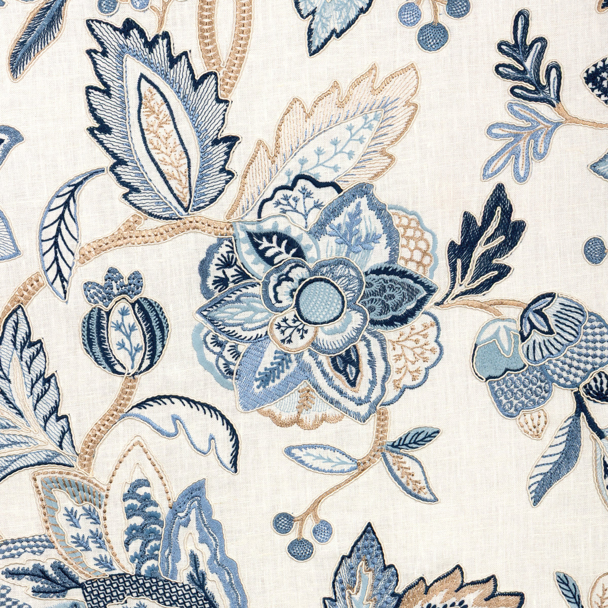 Sierre Emb Fabric by Brunschwig & Fils in Blue