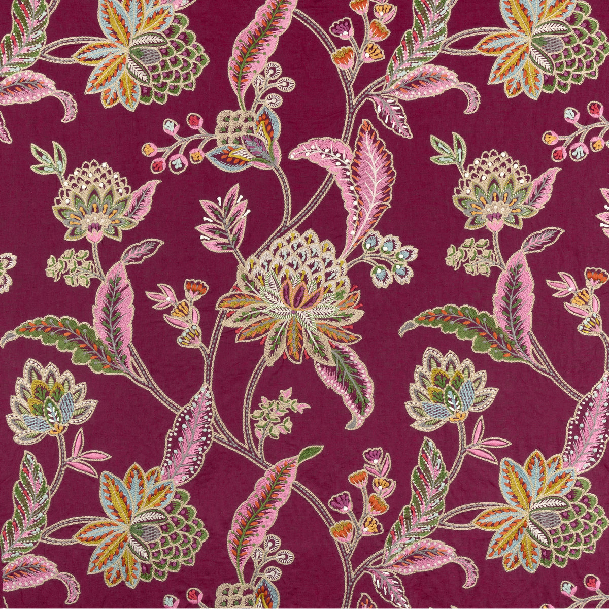 Tropez Emb Fabric by Brunschwig & Fils in Plum