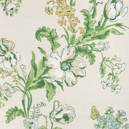 Maintenon Print Fabric by Brunschwig & Fils in Vert/Soleil
