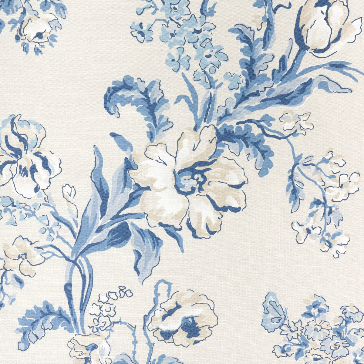 Maintenon Print Fabric by Brunschwig & Fils in Blue