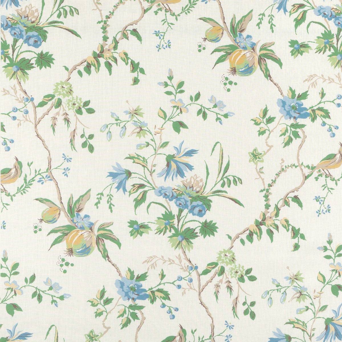 Locklin Print Fabric by Brunschwig & Fils in Lagoon