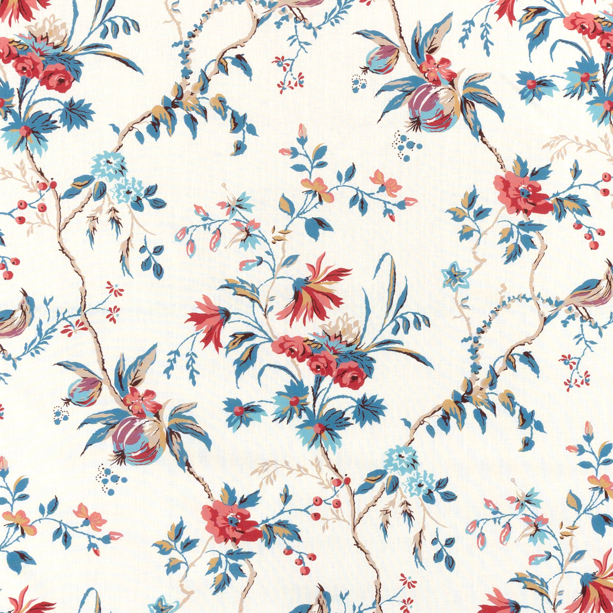 Locklin Print Fabric by Brunschwig & Fils in Red/Blue