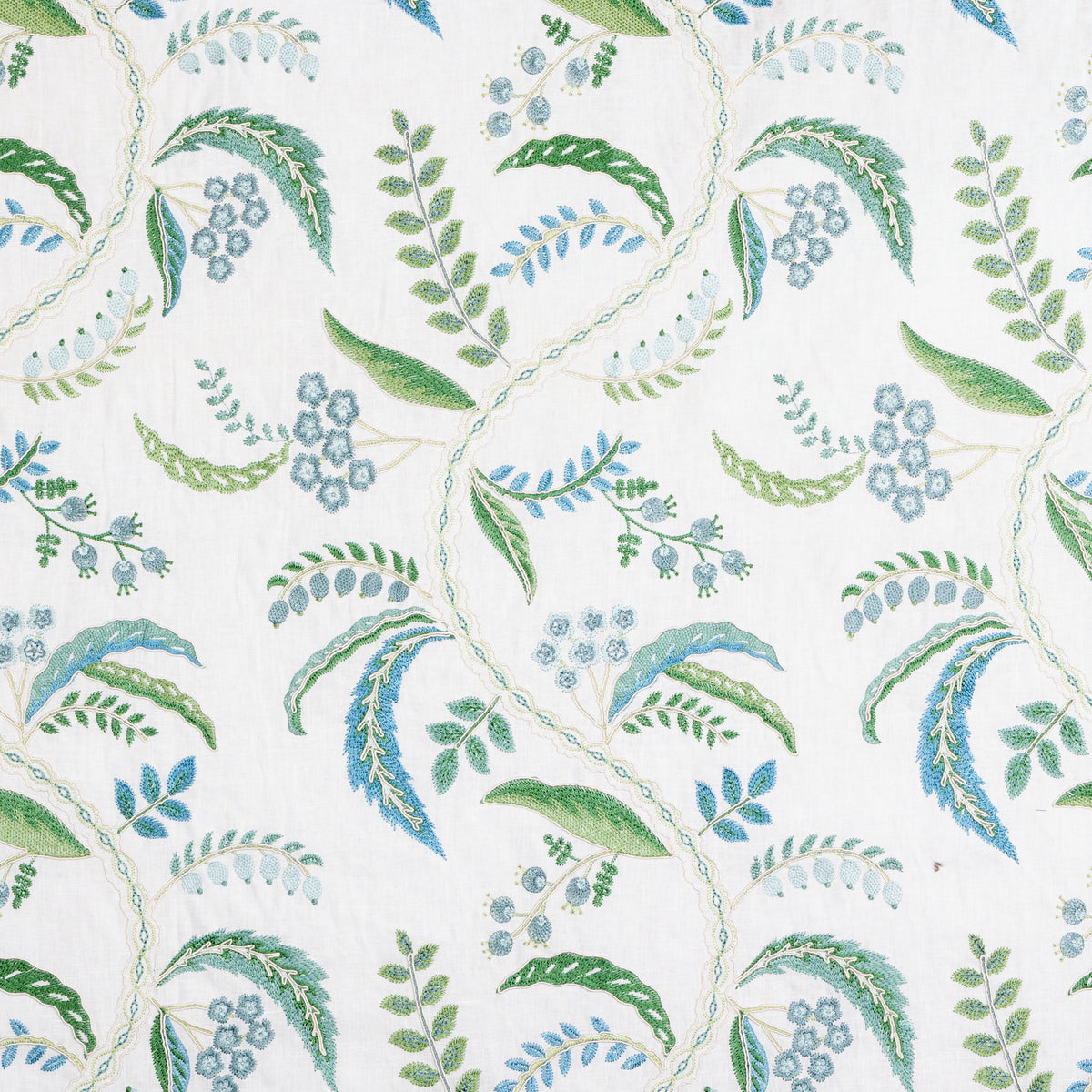 Genive Emb Fabric by Brunschwig & Fils in Lagoon