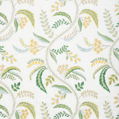 Genive Emb Fabric by Brunschwig & Fils in Vert/Soleil