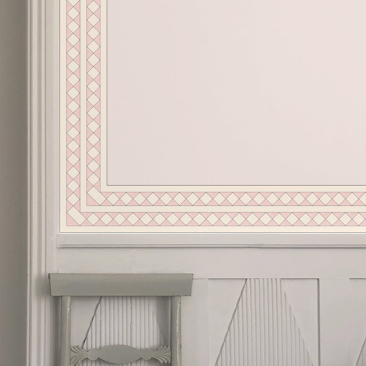 Harlequin Border Wallpaper by Ottoline in Pink