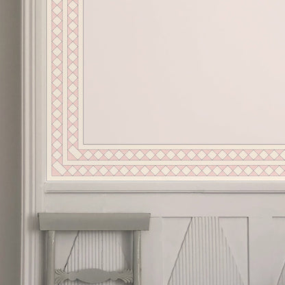 Harlequin Border Wallpaper by Ottoline in Pink