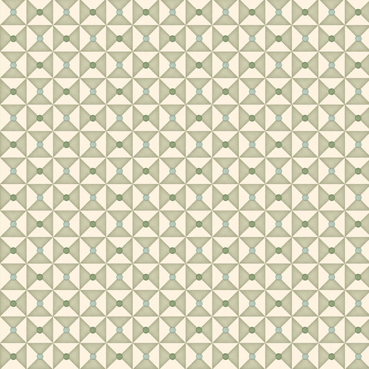 Broken Dishes Wallpaper by Ottoline in Serene Green