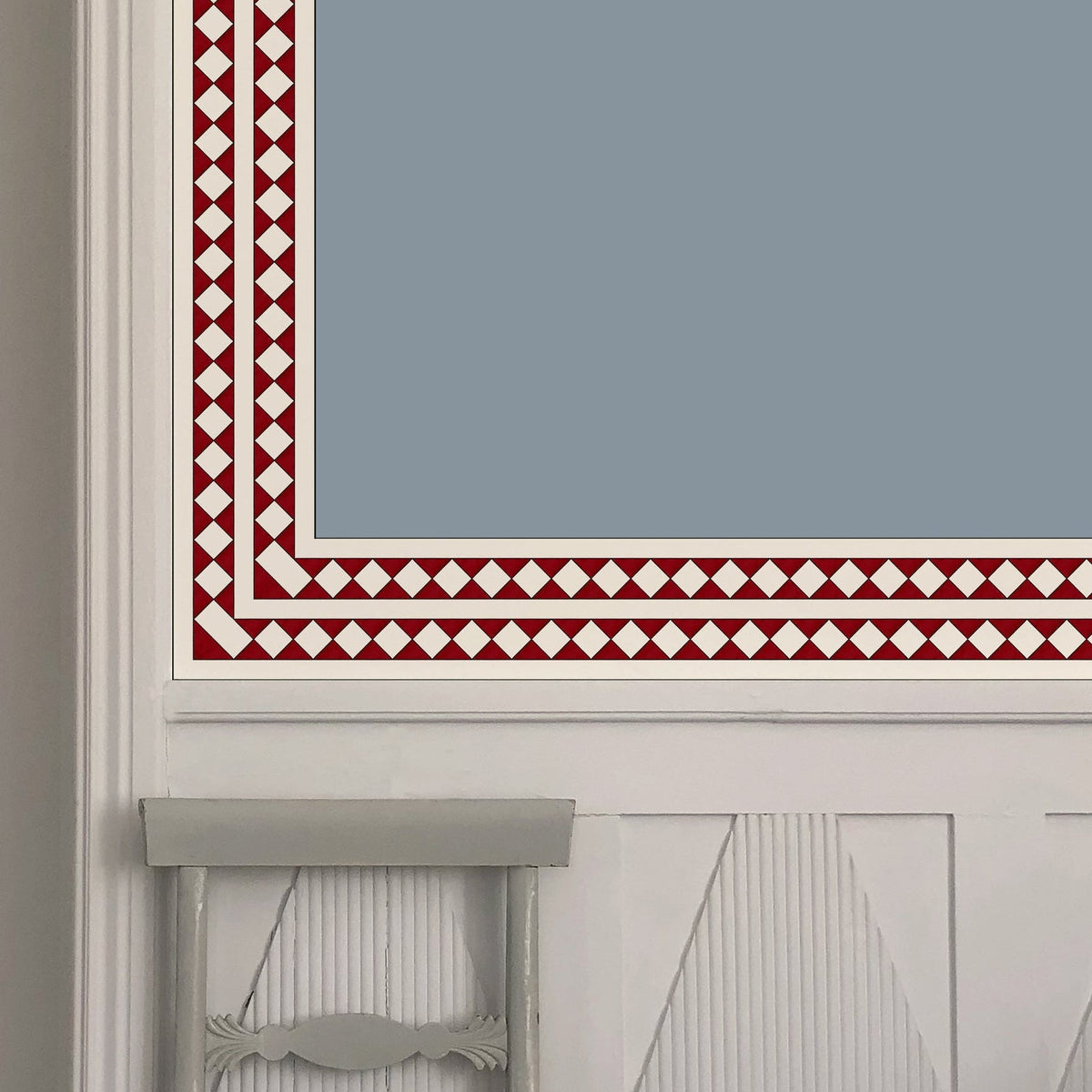 Harlequin Border Wallpaper by Ottoline in Red
