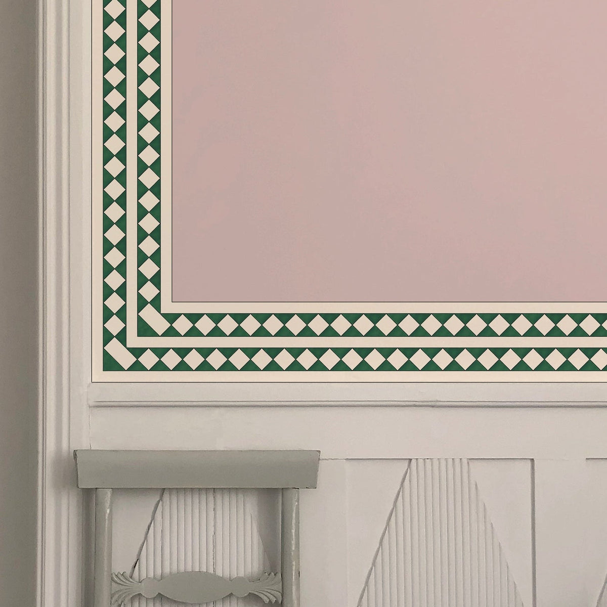 Harlequin Border Wallpaper by Ottoline in Green
